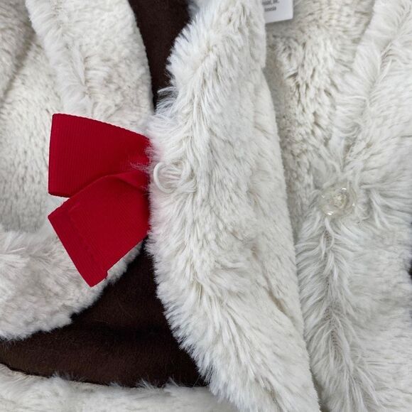 Gymboree Winter Cheer Girls Faux Fur & Suede Christmas Bow Front Vest Small - Picture 5 of 8